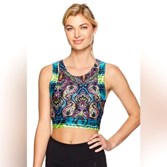 NANETTE LEPORE PLAY CREOLE CROP ATHLETIC BRA TOP BUILT IN BRA SIZE MEDIUM NEW - Picture 2 of 7